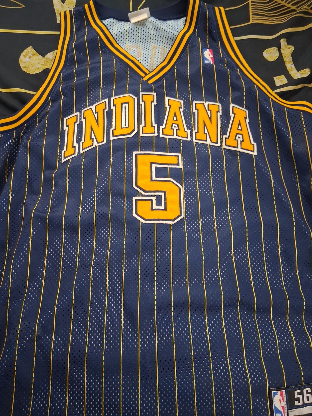 Reebok Jaylen Rose Indiana Pacers Offical NBA  Navy & Gold NBA Team Jersey Patch